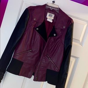 Vero Moda Wine Purple Leather Moro Jacket